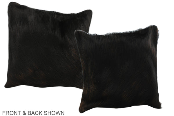 Solid Black Cowhide Pillow #A35990