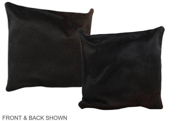 Solid Black Cowhide Pillow #A36018