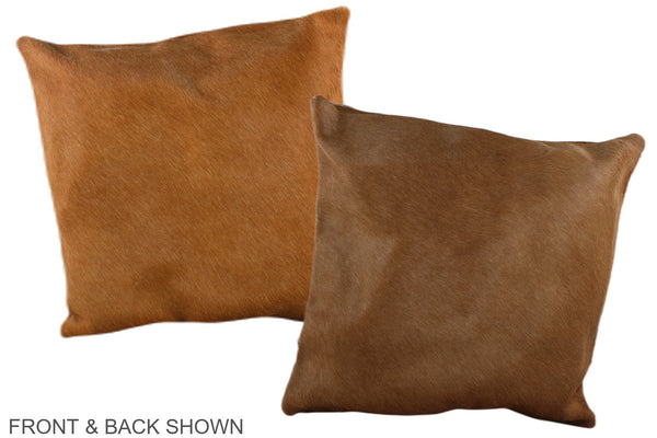 Solid Brown Cowhide Pillow #A36033