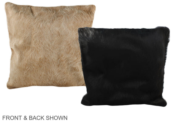 Solid Black Cowhide Pillow #A36114