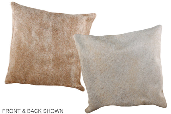 Grey with Beige Cowhide Pillow #A36194