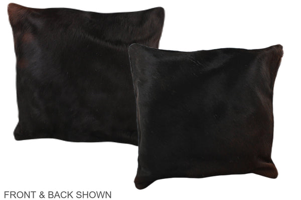 Solid Black Cowhide Pillow #A36202