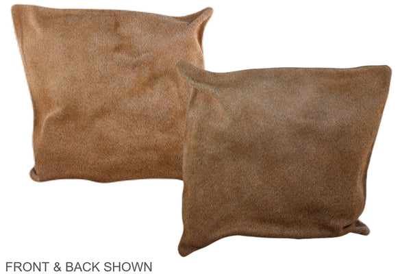 Solid Brown Cowhide Pillow #A36252