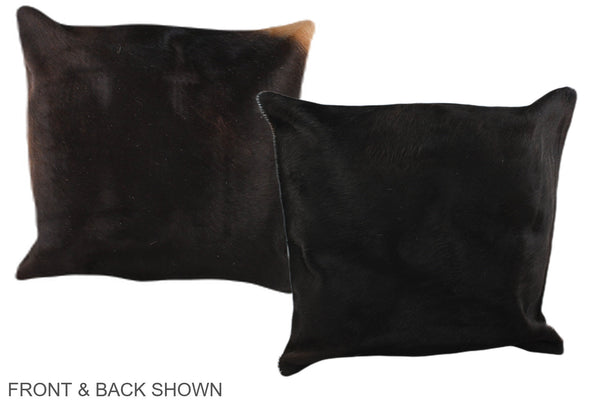 Solid Black Cowhide Pillow #A36303