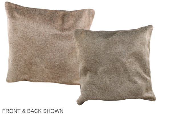 Grey with Beige Cowhide Pillow #A36311