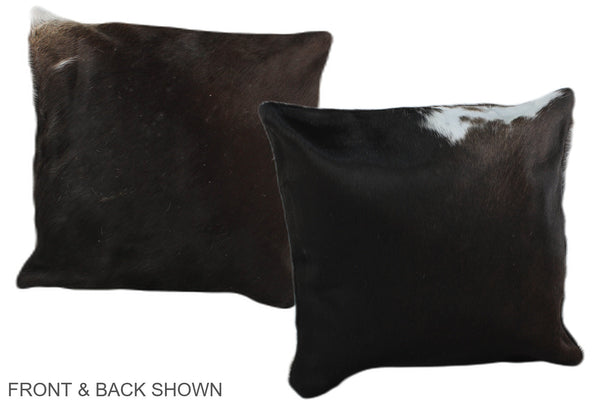 Solid Black Cowhide Pillow #A36368