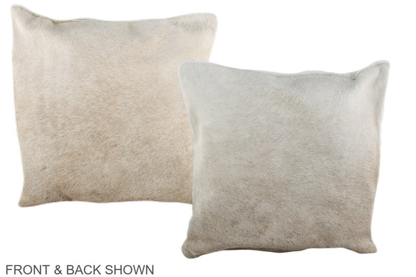 Grey with Beige Cowhide Pillow #A36378