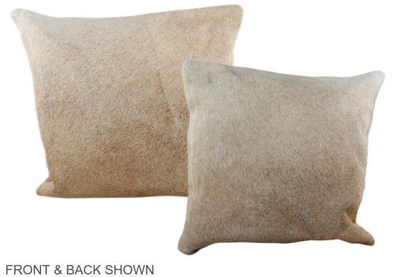 Grey with Beige Cowhide Pillow #A36392