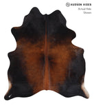 Brown with Red Cowhide Rug #A3648
