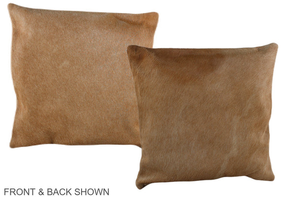 Solid Brown Cowhide Pillow #A36498