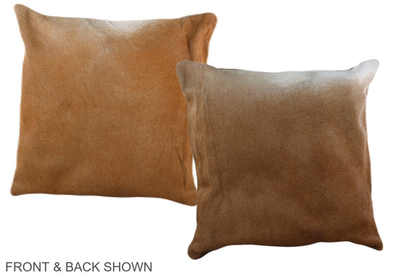 Solid Brown Cowhide Pillow #A36505