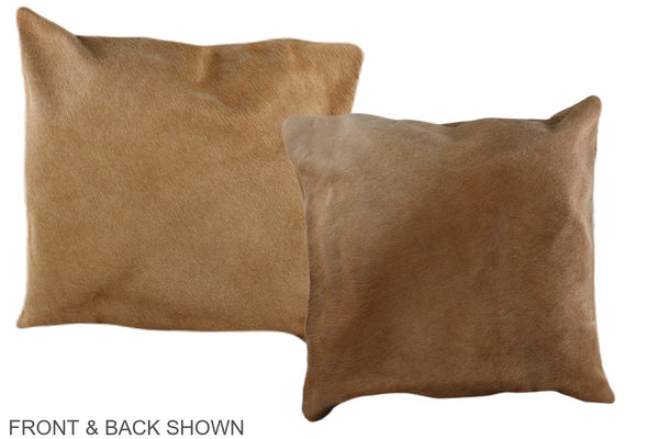 Solid Brown Cowhide Pillow #A36522