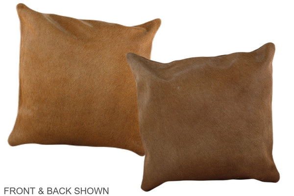 Solid Brown Cowhide Pillow #A36536