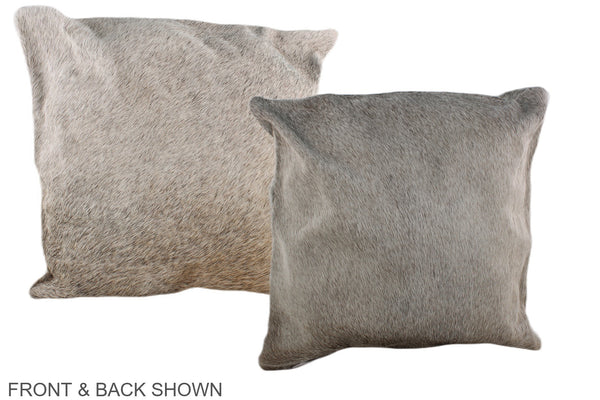 Grey with Beige Cowhide Pillow #A36773