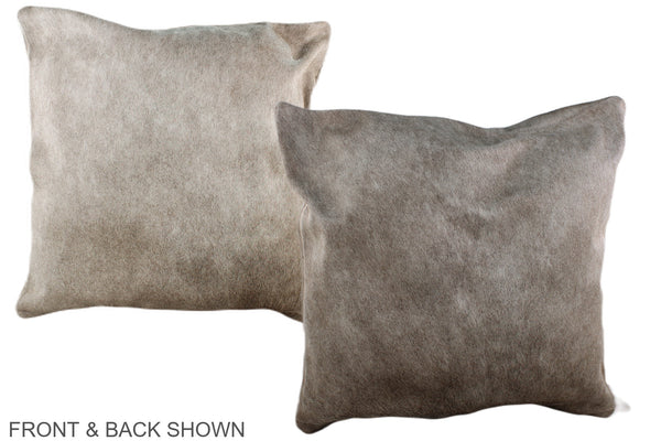 Grey with Beige Cowhide Pillow #A36833