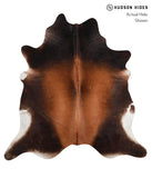 Brown with Red Cowhide Rug #A3686