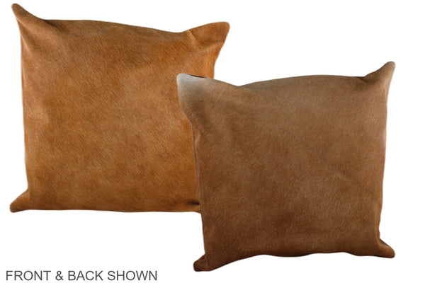 Solid Brown Cowhide Pillow #A36891