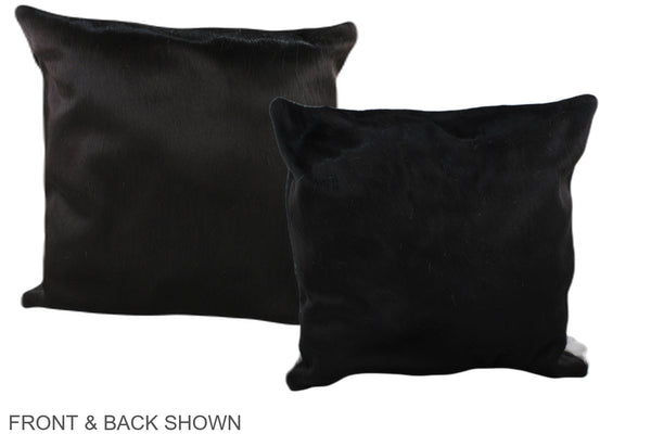 Solid Black Cowhide Pillow #A37015