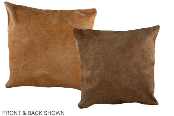 Solid Brown Cowhide Pillow #A37051