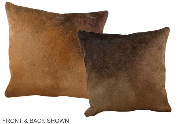 Solid Brown Cowhide Pillow #A37054