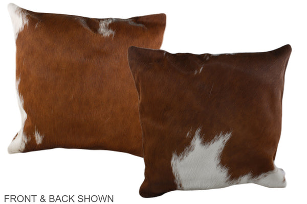Brown and White Cowhide Pillow #A37063