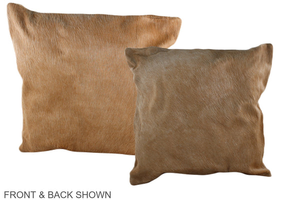 Solid Brown Cowhide Pillow #A37073