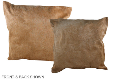 Solid Brown Cowhide Pillow #A37073