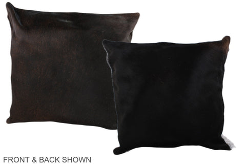 Solid Black Cowhide Pillow #A37084