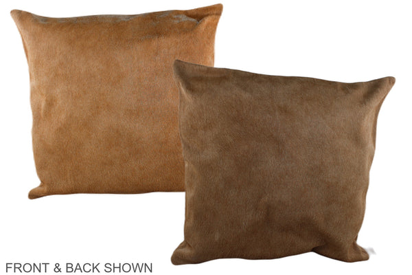 Solid Brown Cowhide Pillow #A37086