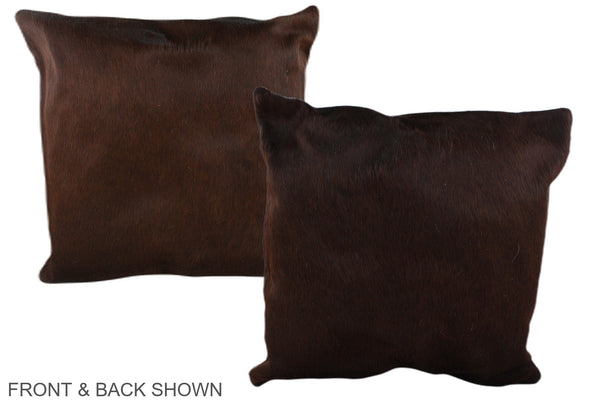 Solid Brown Cowhide Pillow #A37122