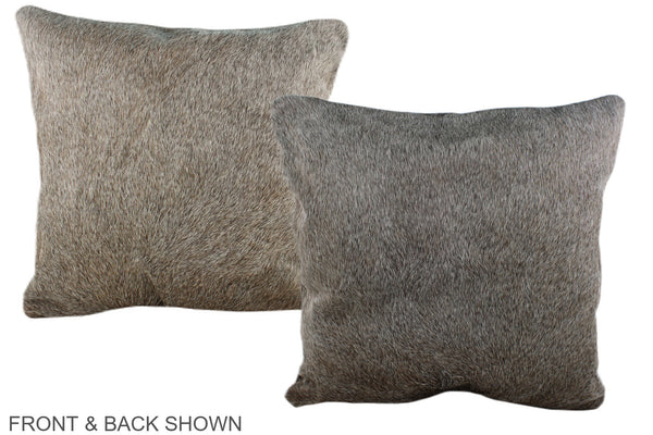 Grey with Beige Cowhide Pillow #A37135