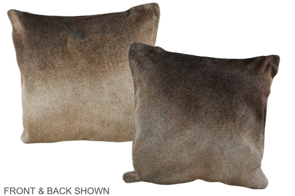 Grey with Beige Cowhide Pillow #A37139