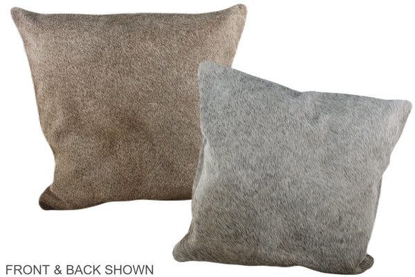 Grey with Beige Cowhide Pillow #A37152