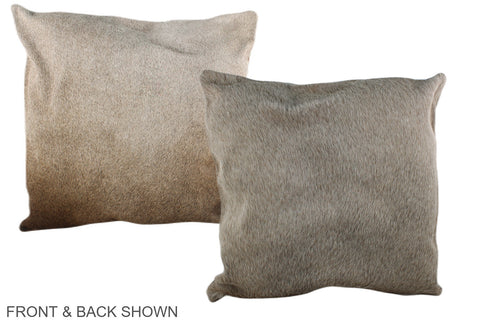 Grey with Beige Cowhide Pillow #A37180