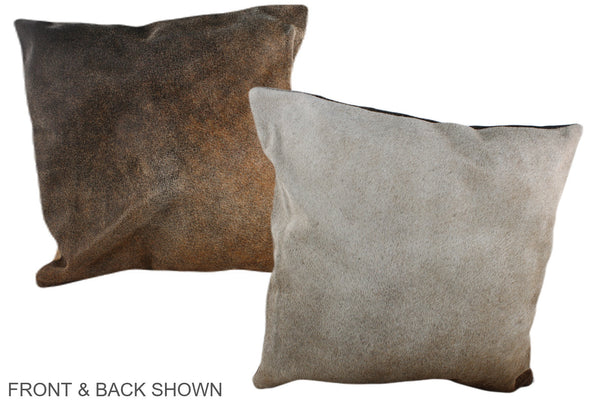 Grey with Beige Cowhide Pillow #A37182