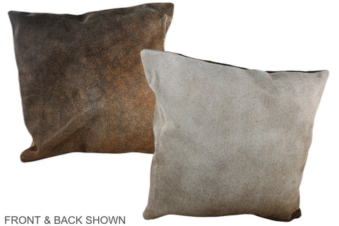 Grey with Beige Cowhide Pillow #A37182