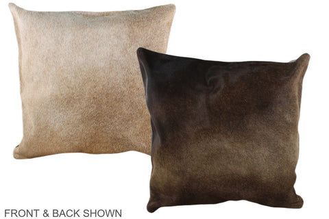 Grey with Beige Cowhide Pillow #A37183