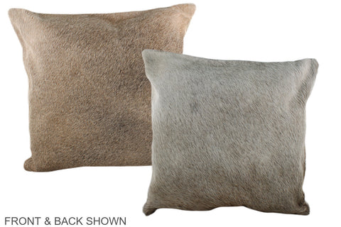 Grey with Beige Cowhide Pillow #A37189