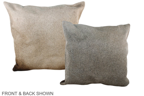 Grey with Beige Cowhide Pillow #A37194