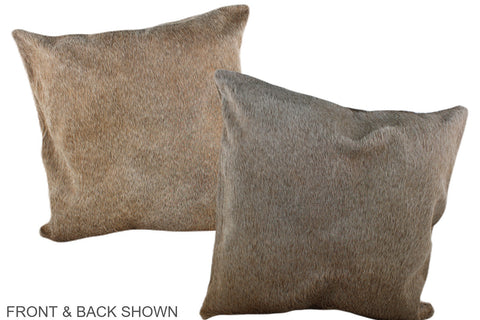 Grey with Beige Cowhide Pillow #A37197