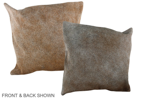 Grey with Beige Cowhide Pillow #A37200