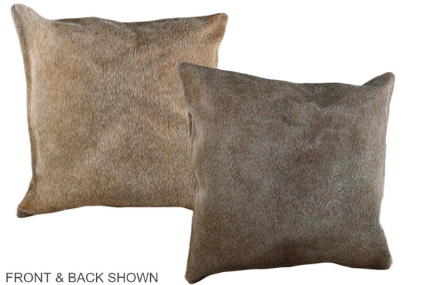 Grey with Beige Cowhide Pillow #A37204