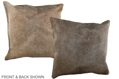 Grey with Beige Cowhide Pillow #A37204