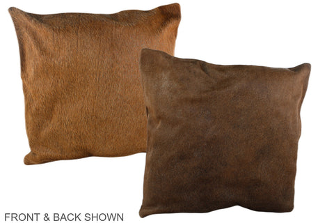Solid Brown Cowhide Pillow #A37209