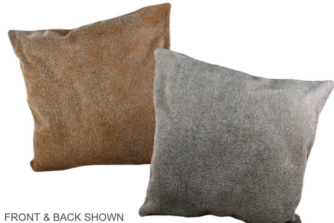 Grey with Beige Cowhide Pillow #A37213