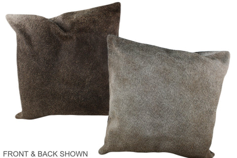 Grey with Beige Cowhide Pillow #A37215