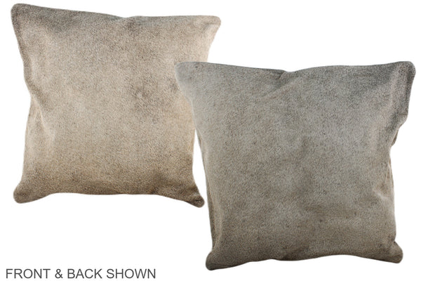 Grey with Beige Cowhide Pillow #A37301