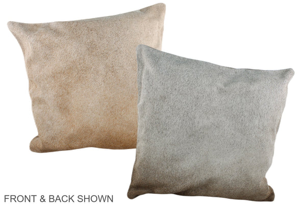 Grey with Beige Cowhide Pillow #A37327
