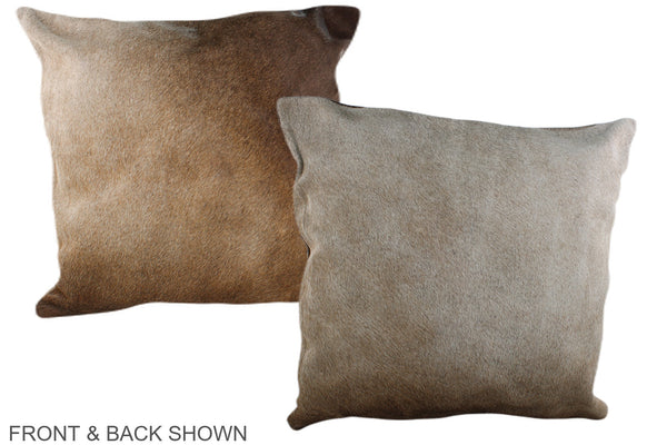 Grey with Beige Cowhide Pillow #A37354