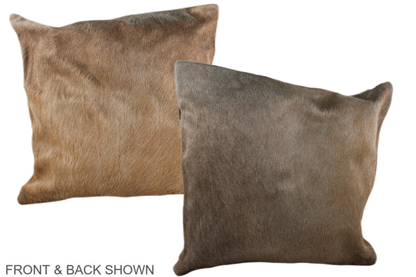 Grey with Beige Cowhide Pillow #A37364